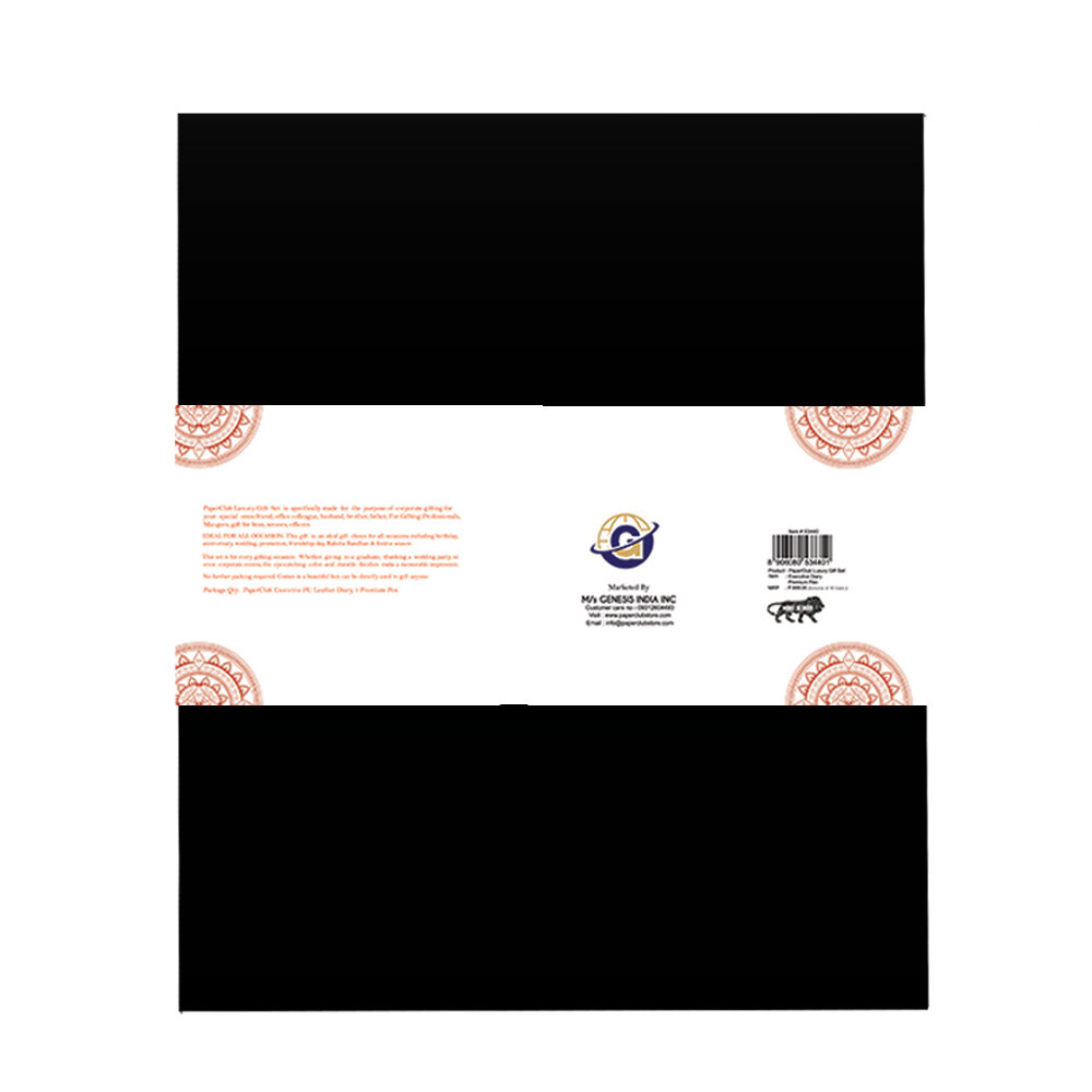 PaperClub Luxury Gift Set Notebooks - 2 in 1 Personalized Office Gift Set of Luxury Pen and Notebook Diary A gift for all Corporate and Personal Occasions (Black) Customization is also Available for Bulk