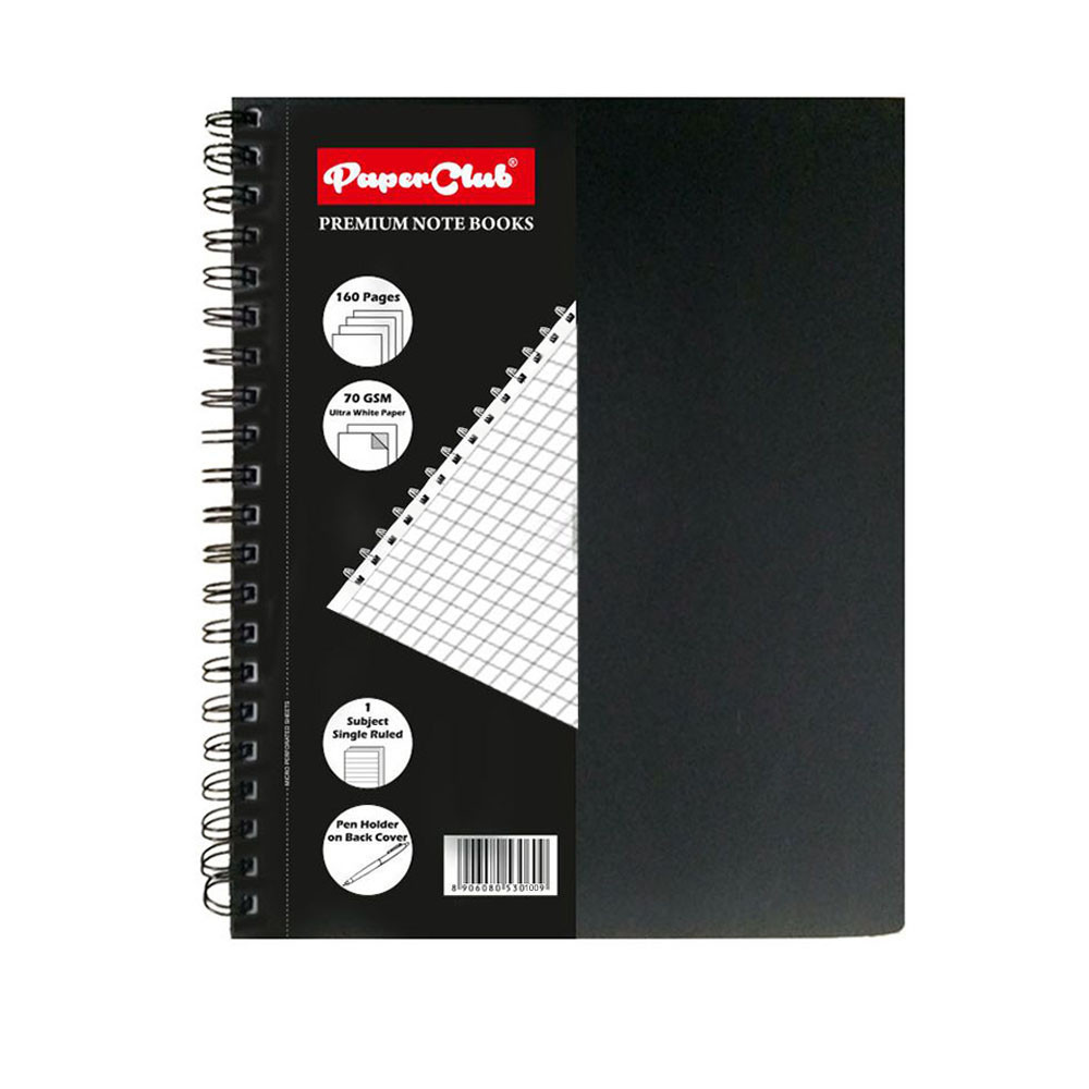 PaperClub Black PP Note book(B5-160Pages) wiro binding notebook | wiro diary for office | New Year Diary | Non Dated Dairy | wiro diary for journal | wiro Diary B5 160 Pages | Just in Price 175 Rs.