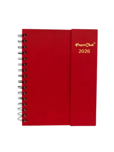 PaperClub PU Executive Diary 2026 A5 53197 | SUNDAY Full Page | Page A day Format-Monday to Sunday Full Page For Working | PU Executive Dairy 2026 with Tri fold magnetic closure with wiro binding