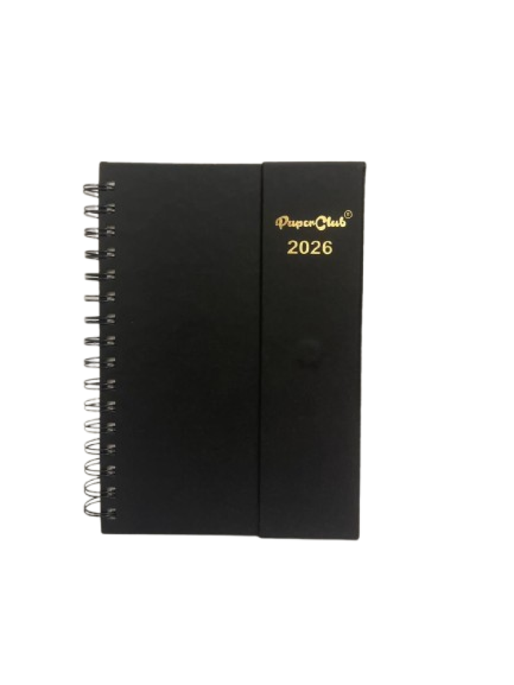 PaperClub PU Executive Diary 2026 A5 53197 | SUNDAY Full Page | Page A day Format-Monday to Sunday Full Page For Working | PU Executive Dairy 2026 with Tri fold magnetic closure with wiro binding