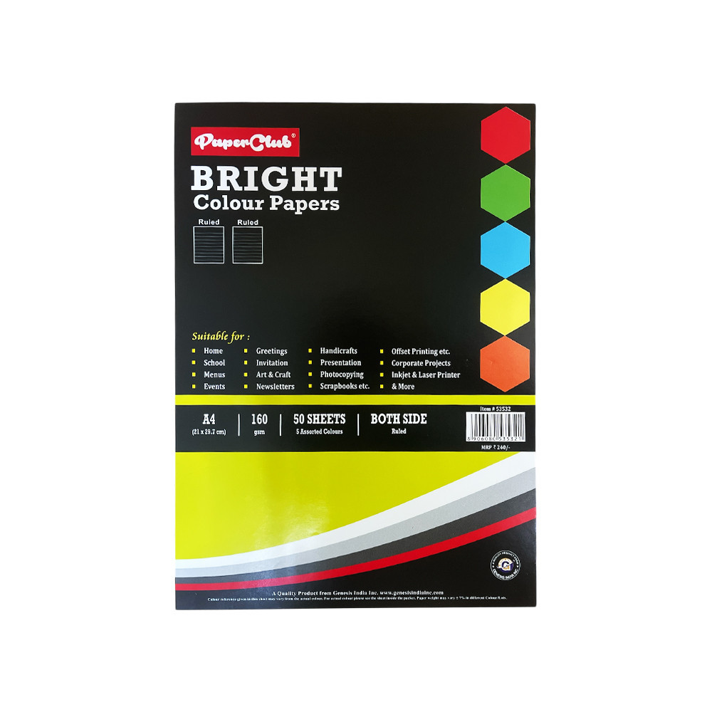 PaperClub Bright Paper, A4 Size (Both side Lines)