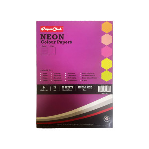 PaperClub Neon Color paper, A4 size ( Single side ruled)
