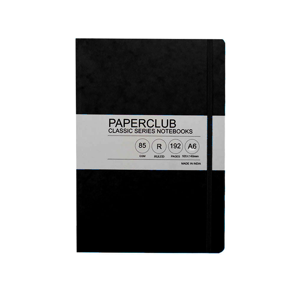 PaperClub Classic Series Notebook, A6 Assorted Color, Board Cover, Natural White Paper, Fashionable Design