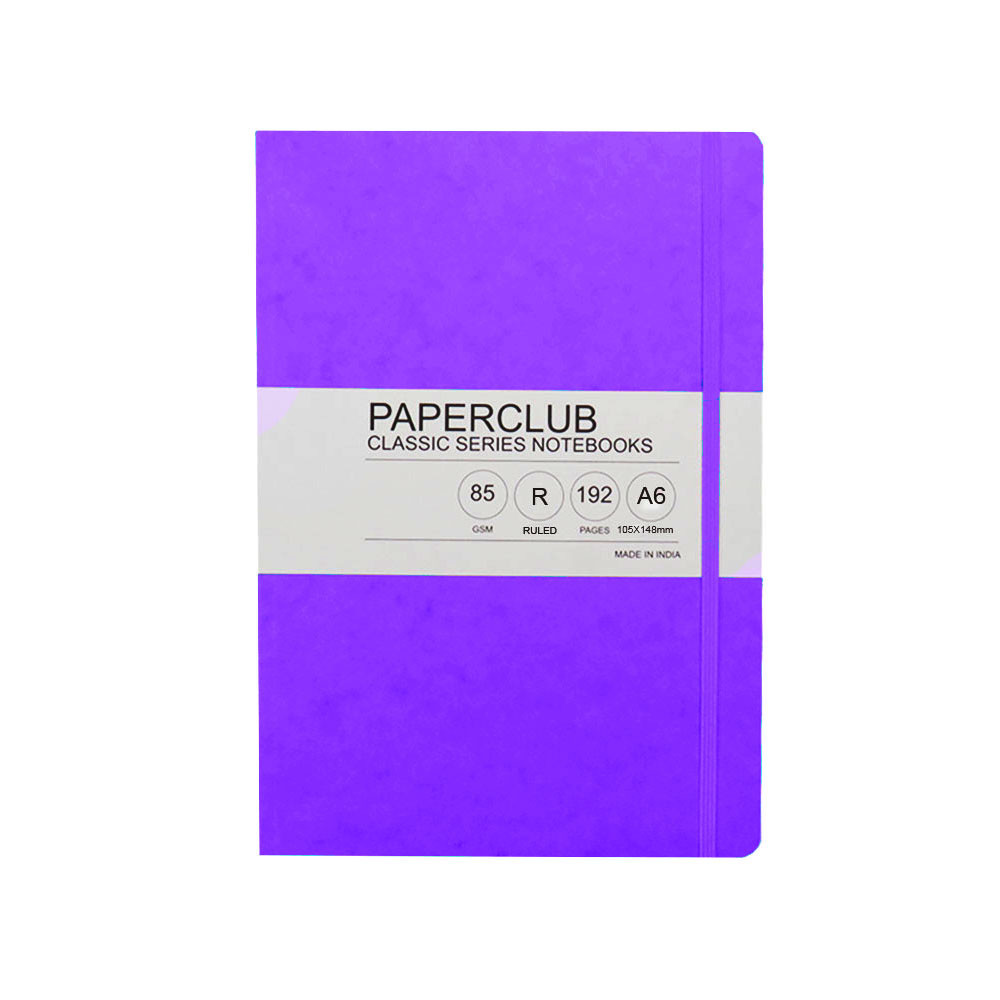 PaperClub Classic Series Notebook, A6 Assorted Color, Board Cover, Natural White Paper, Fashionable Design