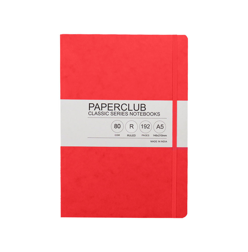 PaperClub Classic Series Notebook, A5-53301 RULED| Assorted Color, Board Cover, Natural White Paper, Fashionable Design