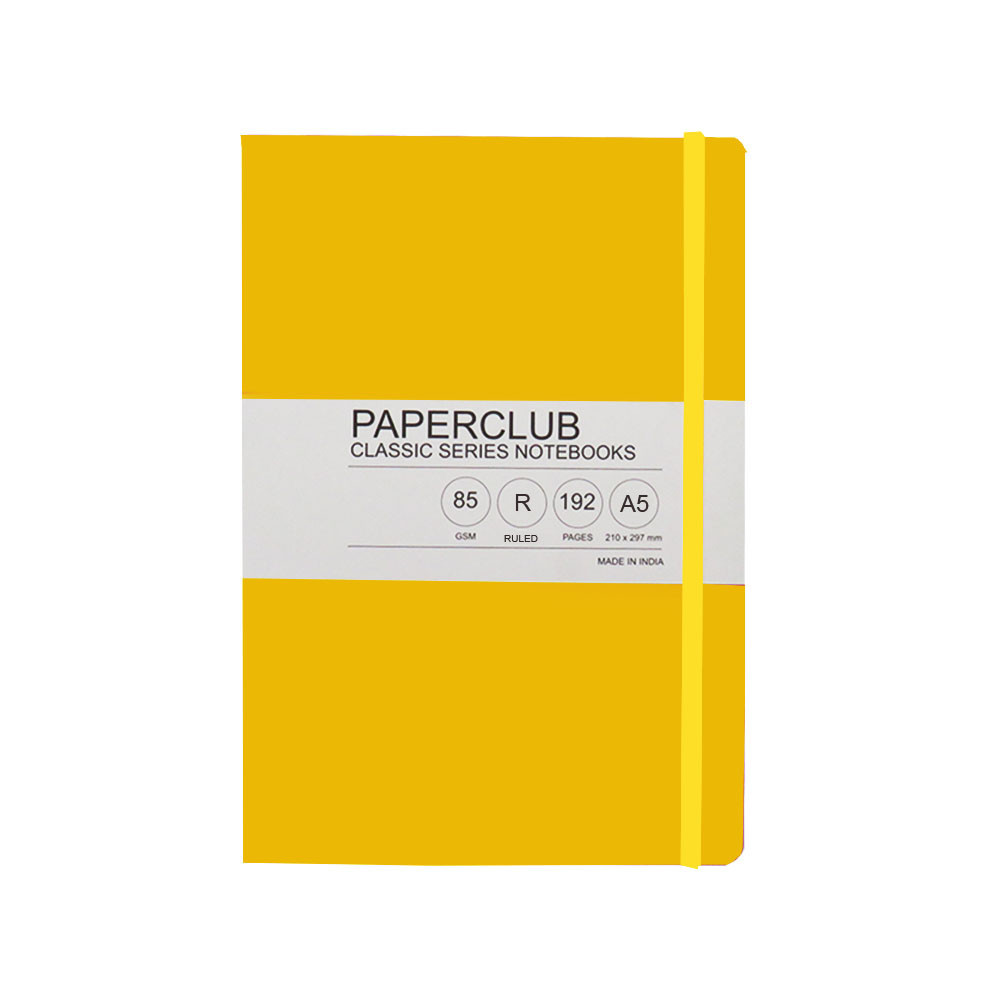 PaperClub Classic Series Notebook, A5-53301 RULED| Assorted Color, Board Cover, Natural White Paper, Fashionable Design