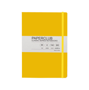 PaperClub Classic Series Notebook, B5-53322| CHECK| Assorted Color, Board Cover, Natural White Paper, Fashionable Design