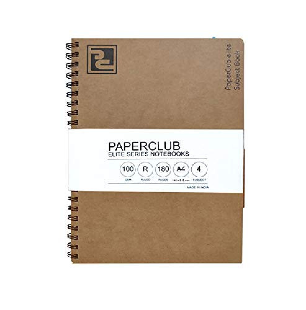 PaperClub WB-Ruled 100-GSM NoteBook-4-Sub(A4,180 pages)